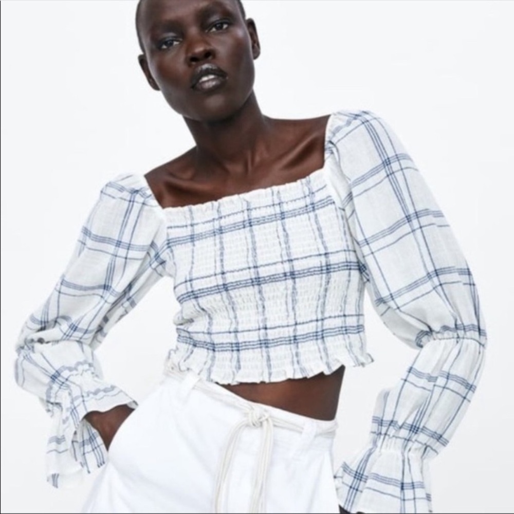 Zara smock gingham top